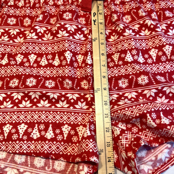 BP Holiday Pajama Shorts Christmas Trees Fair Isle Print Red White 1X - Picture 8 of 11